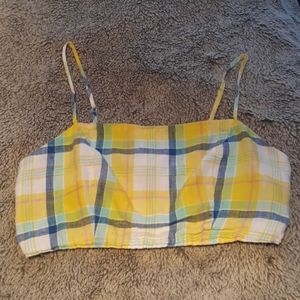 Yellow Plaid Crop Top